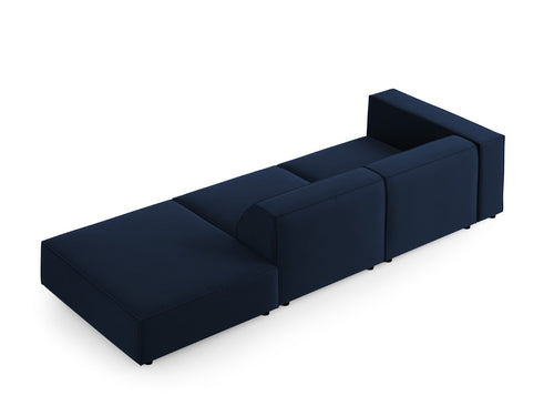 Cosmopolitan Design Rechte bank Arendal 4-zits, flueel, koningsblauw - 102x262x70cm