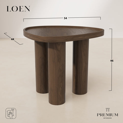 Premium Interiors - Bijzettafel LOEN - multiplex licht walnoot 54cm