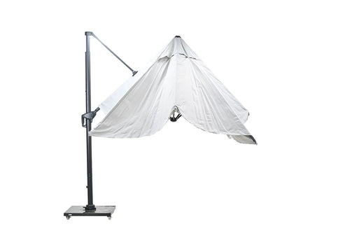 Hawaii Big Pole telescoop parasol - 350x350cm -carbon black-royal zand - vtwonen shop