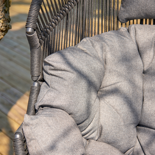 Lisomme Ayla Rattan Tuin Loungestoel Zwart - Met Zitkussens - vtwonen shop