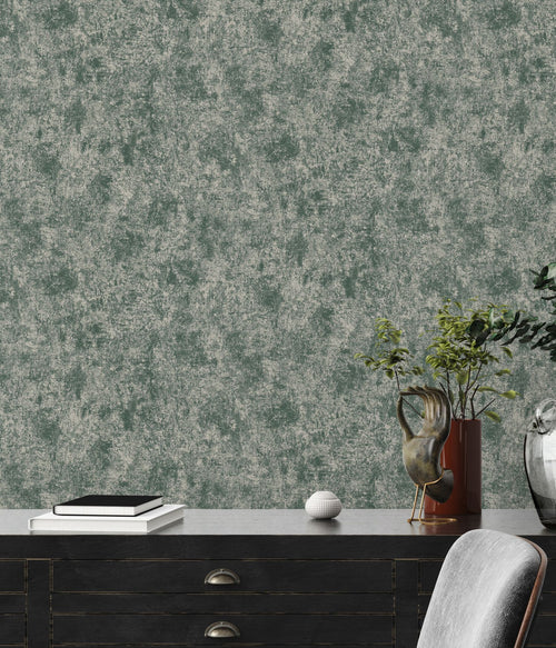 Livingwalls behang effen groen en crème - 53 cm x 10.05 m - AS-389701