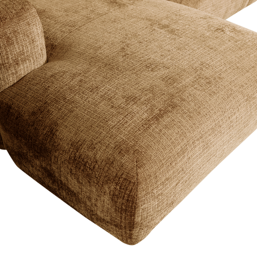 WOOOD chaise longue bank links Cloud - Chenille - Geel - 80x280x165