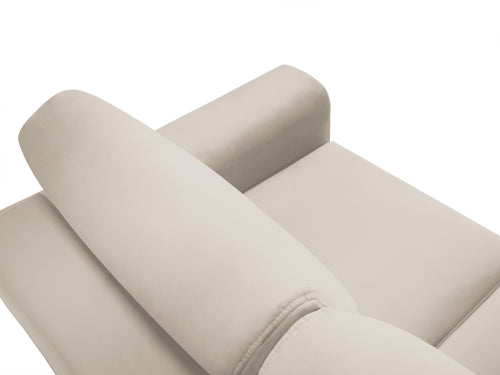 Cosmopolitan Design Slaapbank met opbergdoos Kyoto 3-zits, flueel lichtbeige - 100x235x88cm