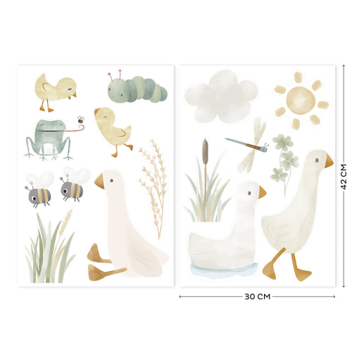 Little Dutch Muurstickers voor in de kinderkamer - Little Goose - 2x 42x30cm - vtwonen shop