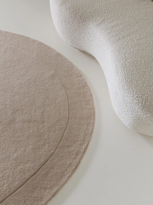 benuta wollen vloerkleed Shape - crème - ø 200 cm