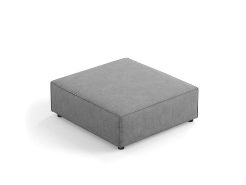 Cosmopolitan Design Poef Arendal chenille met ribbeleffect, donkergrijs - 80x102x40cm