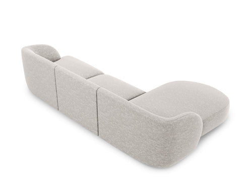 Micadoni linker hoekbank Miley 4-zits, structurele stof geld - 156x255x70cm