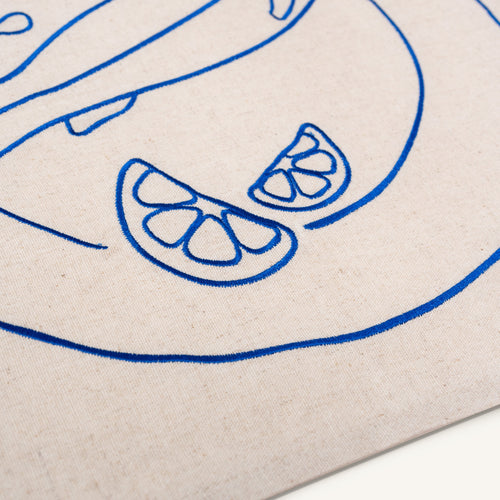 Kulu Club placemats bord met vis - linnenmix - beige - set van 2 - vtwonen shop