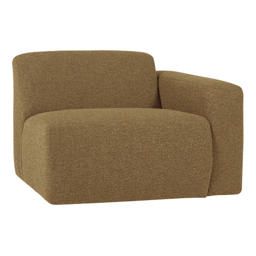 WOOOD 1-zits bank arm rechts Mojo Base - Bouclé - Geel/Bruin - 74x105x97