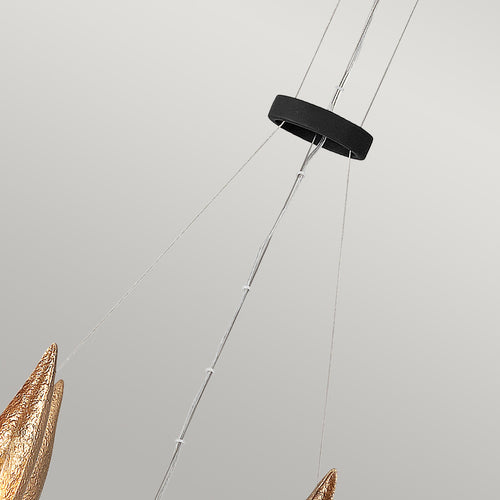 Elstead Hinkley Willow Cilindrische hanglamp in carbonzwart met luxe goud