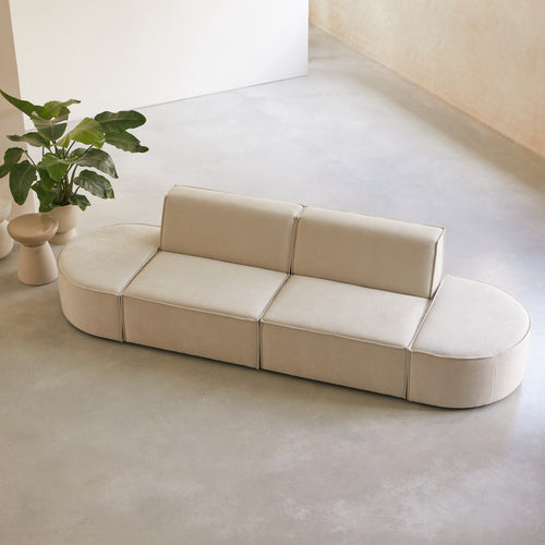 Tikamoon Modulaire bank in beige stof, 2-zit - Beige