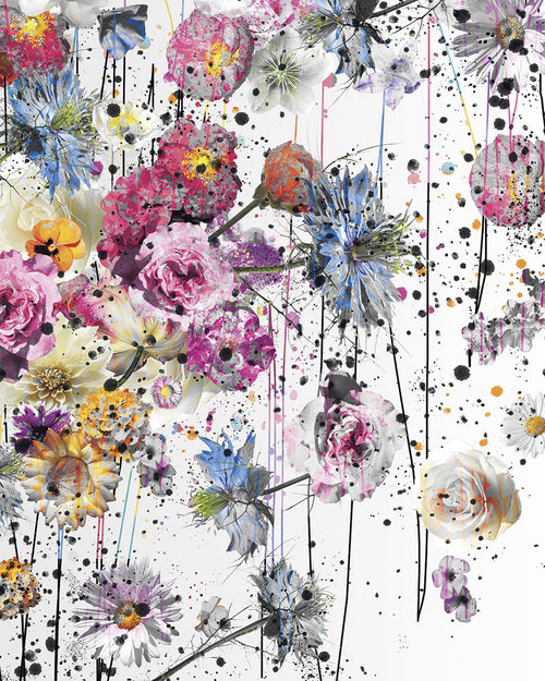 Sanders & Sanders fotobehang geschilderde bloemen multicolor - 200 x 250 cm - 611881