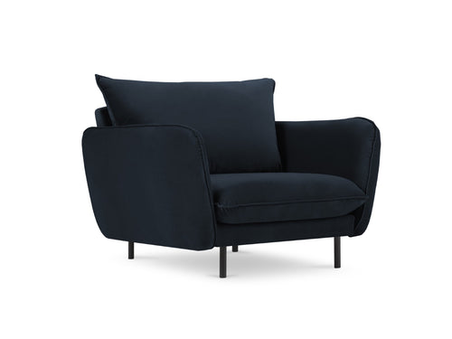 Cosmopolitan Design Fauteuil Vienna flueel, donkerblauw - 94x97x95cm