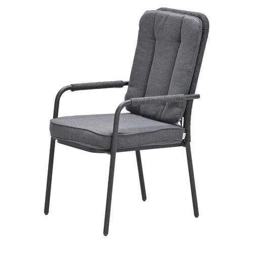 Venice dining fauteuil - carbon black - rope dark grey - mystic grey - vtwonen shop
