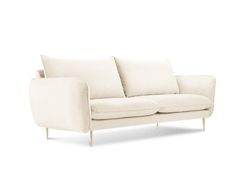 Cosmopolitan Design Bank Vienna 2-zits, flueel, lichtbeige - 92x160x95cm