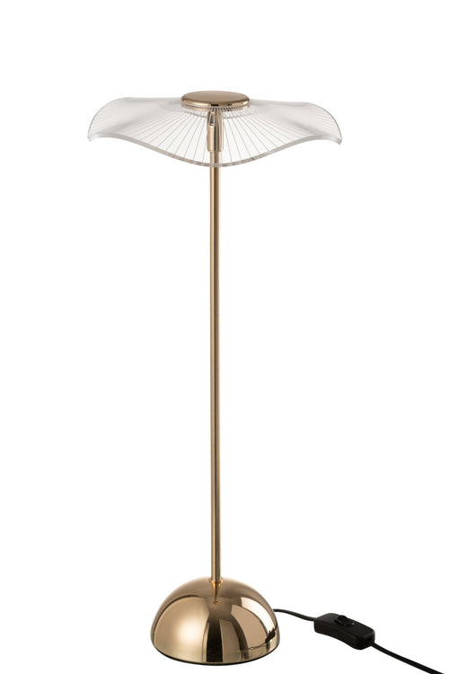 J-Line tafellamp Bloem - metaal/kunststof - goud - large - LED lichtjes