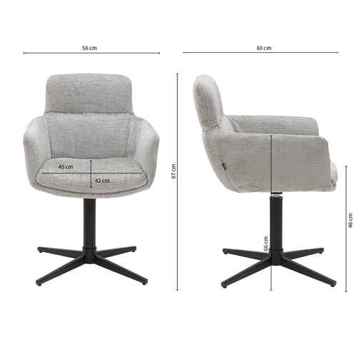 Kick draaistoel Noud - Grijs - vtwonen shop