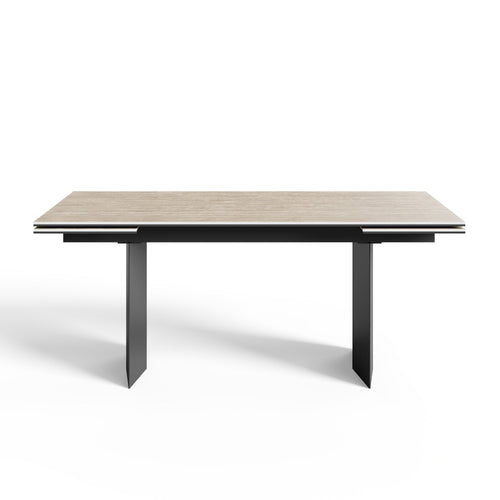 Sia Home - Uitschuifbare tafel voor 8-10 personen ROSE - keramiek beige 180cm