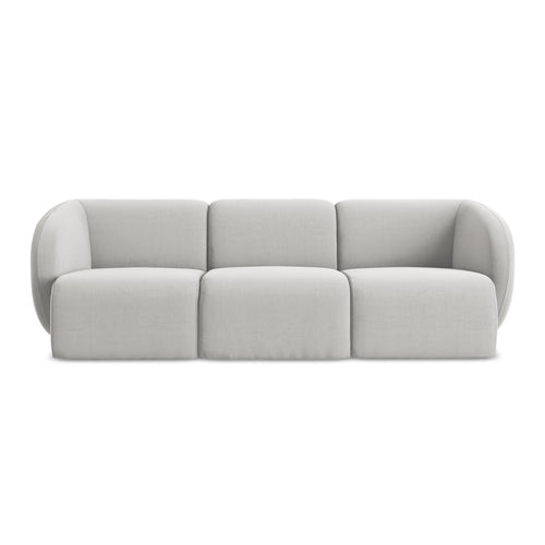 LaMiaSofa 3-zits bank Cervo - velours - zilver - 244x94x75