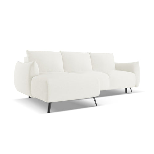 LaMiaSofa hoekbank links Genova - chenille stof - wit - 242x162x86