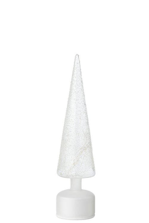 J-Line decoratie Boom Draaiend - glas - wit/transparant - large - LED lichtjes - vtwonen shop