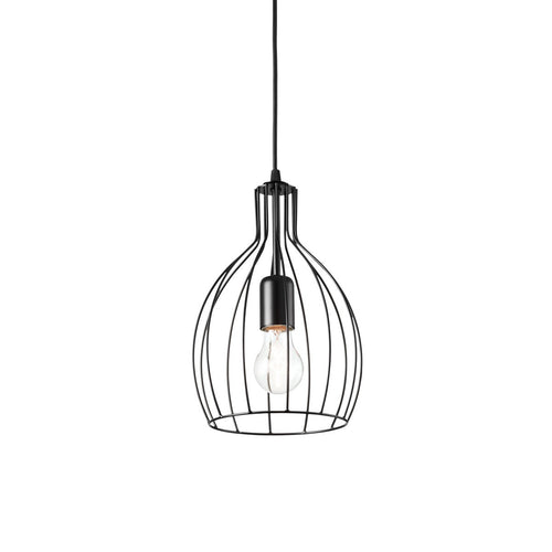Ideal Lux Ampolla - 1-lichts plafondlamp mat zwart in kooistijl, E27