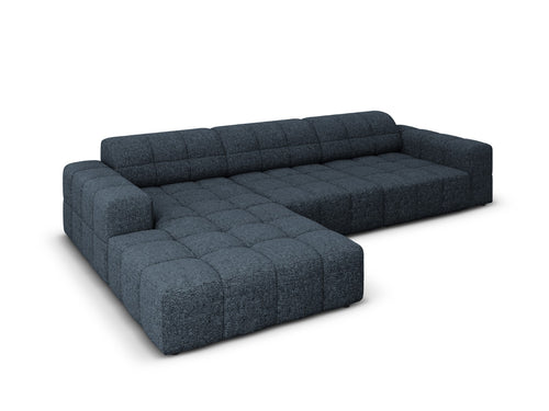Cosmopolitan Design linker hoekbank Chicago 4-zits, chenille koningsblauw - 167x294x78cm