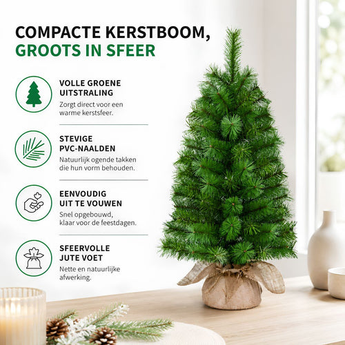 Black Box Trees Koyama Kerstboom Groen 98 Tips - Kunstboom voor Kleine Ruimtes - Kerstversiering met Groene PVC-Naalden - Compact en Realistisch Model