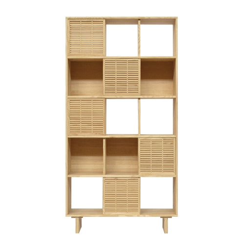 Naan Furniture Boekenkast Estreta - Gelakt massief grenen - Natuurlijk - 98 x 191 cm - vtwonen shop