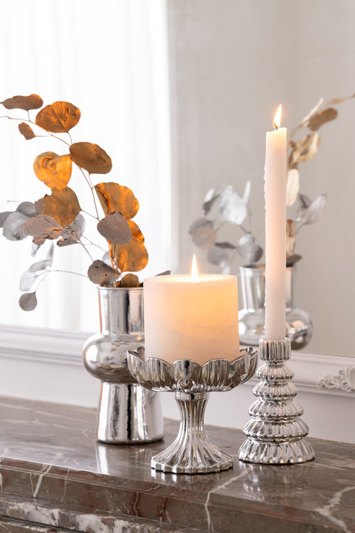 J-Line droogbloemen Eucalyptus - riet - zilver