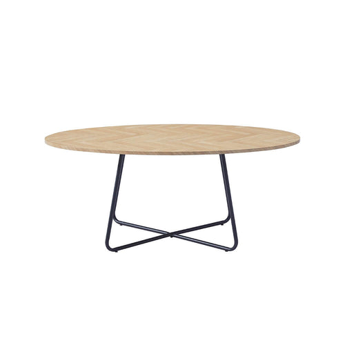 HOME DELUXE - Salontafel ovaal NOVARIS 110 x 66 x 47 cm - Visgraat Eiken - vtwonen shop