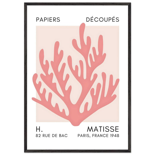Artfulprints Poster met Lijst Matisse – Coral harmony taupe   - 70x100 cm - Taupe