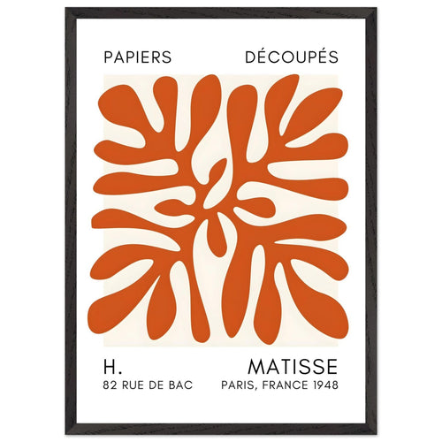 Artfulprints Poster met Lijst Matisse - Deep ocean orange   - 50x70 cm - Oranje