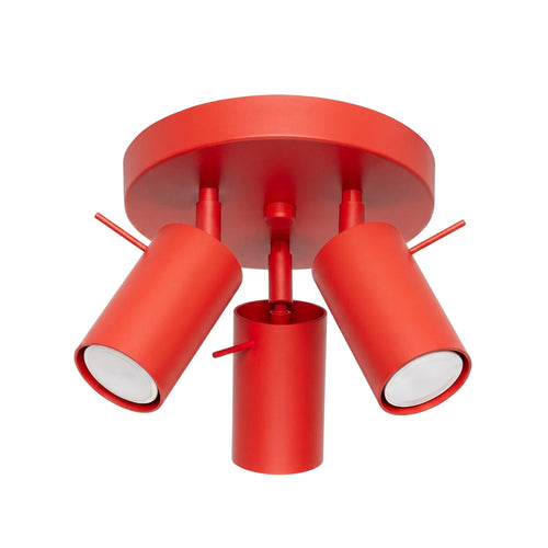 Sollux Lighting Plafondlamp RING 3P rood - 25,7x25,7x14,5cm