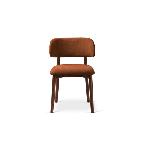 Set van 2 stoelen Evan chenille oranje - 51x49.5x77cm