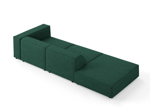 Cosmopolitan Design linker bank Arendal 4-zits, chenille met ribbeleffect, flessengroen - 102x262x70cm