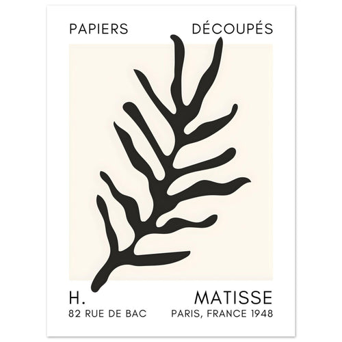 Artfulprints  Matisse – Ocean flora black   poster 30x40 cm