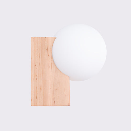Sollux Lighting Wandlamp BULBO natuurlijk hout - 12x16x17cm