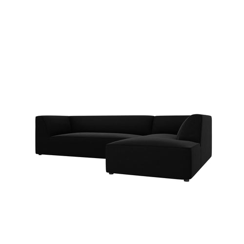 Cosmopolitan Design - Modulaire hoekbank rechts Siena 4-zits, flueel zwart - 180x273x69cm