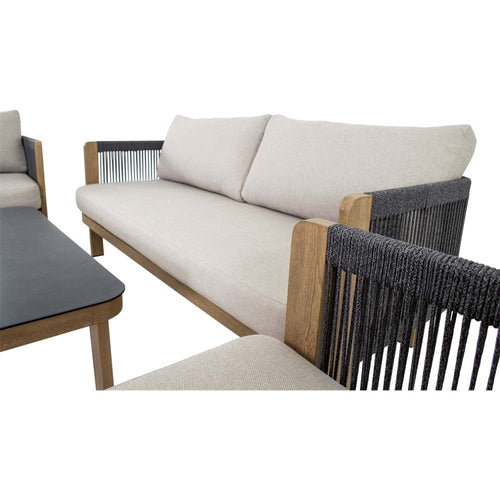 Lesli Living loungebank Sora - zwart - 177x74x66cm