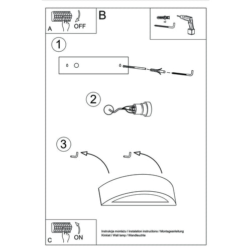 Sollux Lighting Wandlamp keramiek ATENA 20 - 20x9x10cm