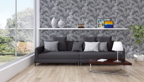 A.S. Création behang bloemmotief zwart, zilver en grijs - 53 cm x 10.05 m - AS-378364 - vtwonen shop