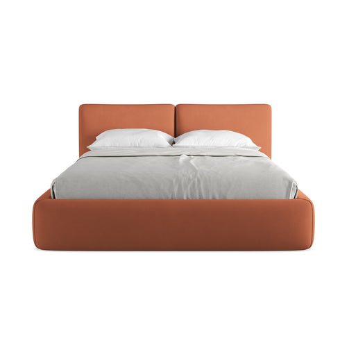 LaMiaSofa Bed met opbergruimte MILANO - Chenille - Terracotta - 180x228x82
