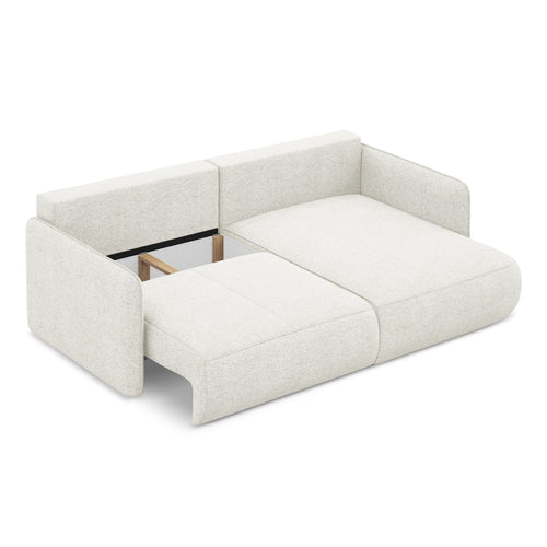 LaMiaSofa hoekbank rechts Palermo - chenille stof - wit - 207x148x86
