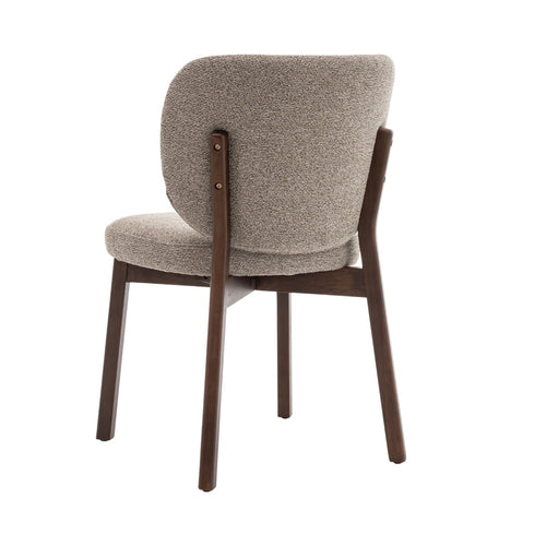 DÉJA Living Eetkamerstoel Nobu - Taupe/Walnoot Eiken - Set van 2 - vtwonen shop