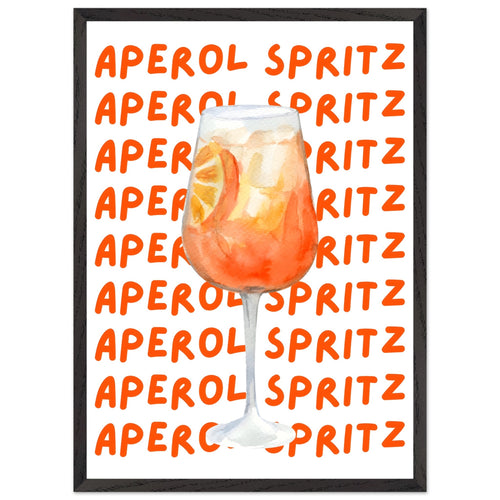 Artfulprints Poster met Lijst Aperol Spritz - Written behind the glass   - 50x70 cm - Oranje