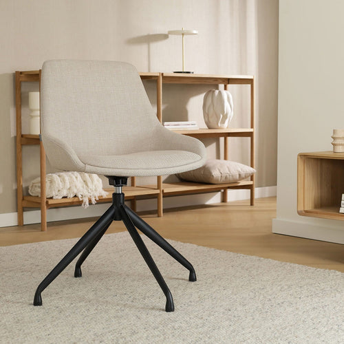 Nolon Nola-Isa Draaibare Eetkamerstoelen Beige - Zwart - 2x - vtwonen shop