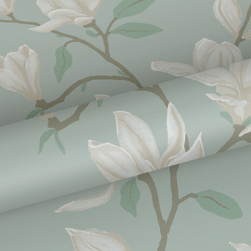 ESTAhome behang magnolia celadon groen - 53 cm x 10.05 m - 139405