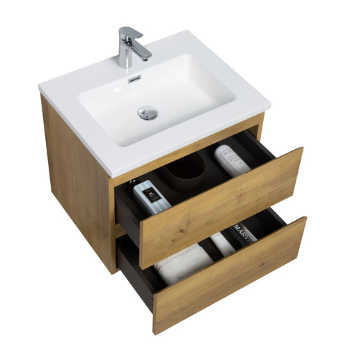 Badplaats Badkamermeubel Set Angela 60 cm – Eiken – Badmeubel met Wastafel