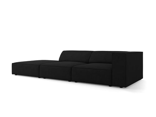 Cosmopolitan Design linker bank Arendal 4-zits, chenille met ribbeleffect, zwart - 102x262x70cm
